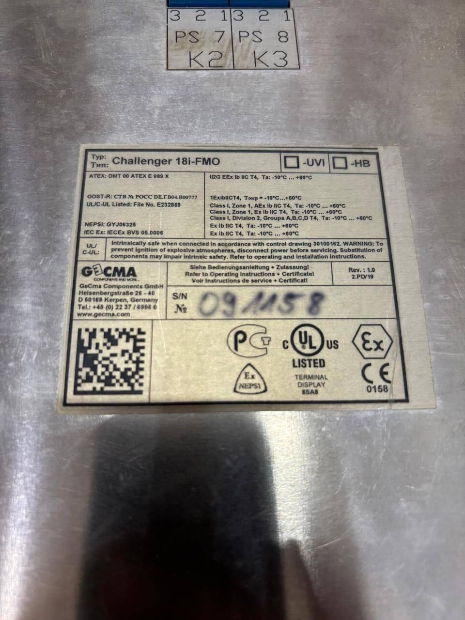 Gecma Gecma Coper Crouse Hinds Challenger 18i-FMO SER — refurbished automation & control systems