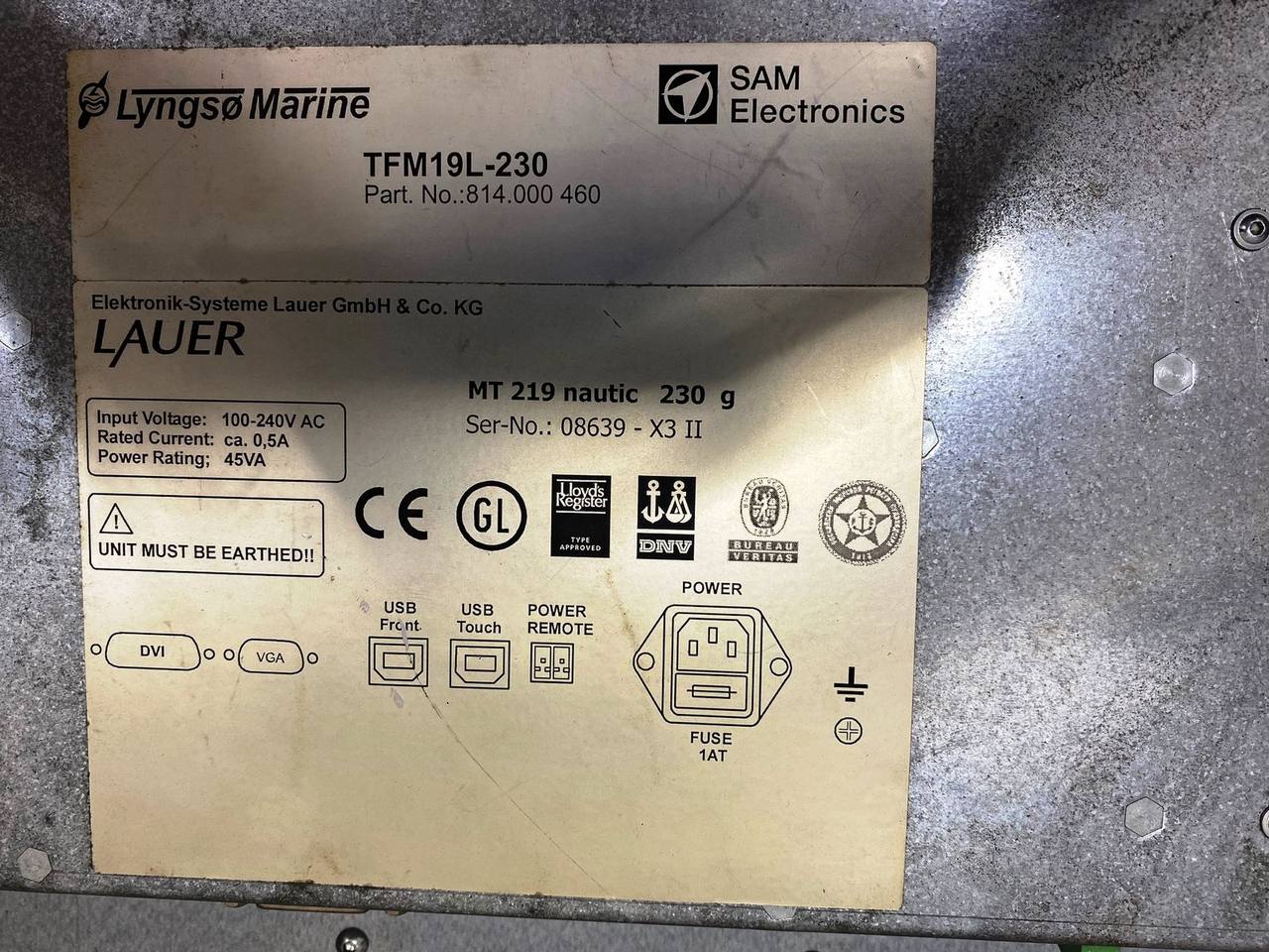 Lyngso LYNGSO MARINE SAM 19 Inch — refurbished automation & control systems thumbnail 2