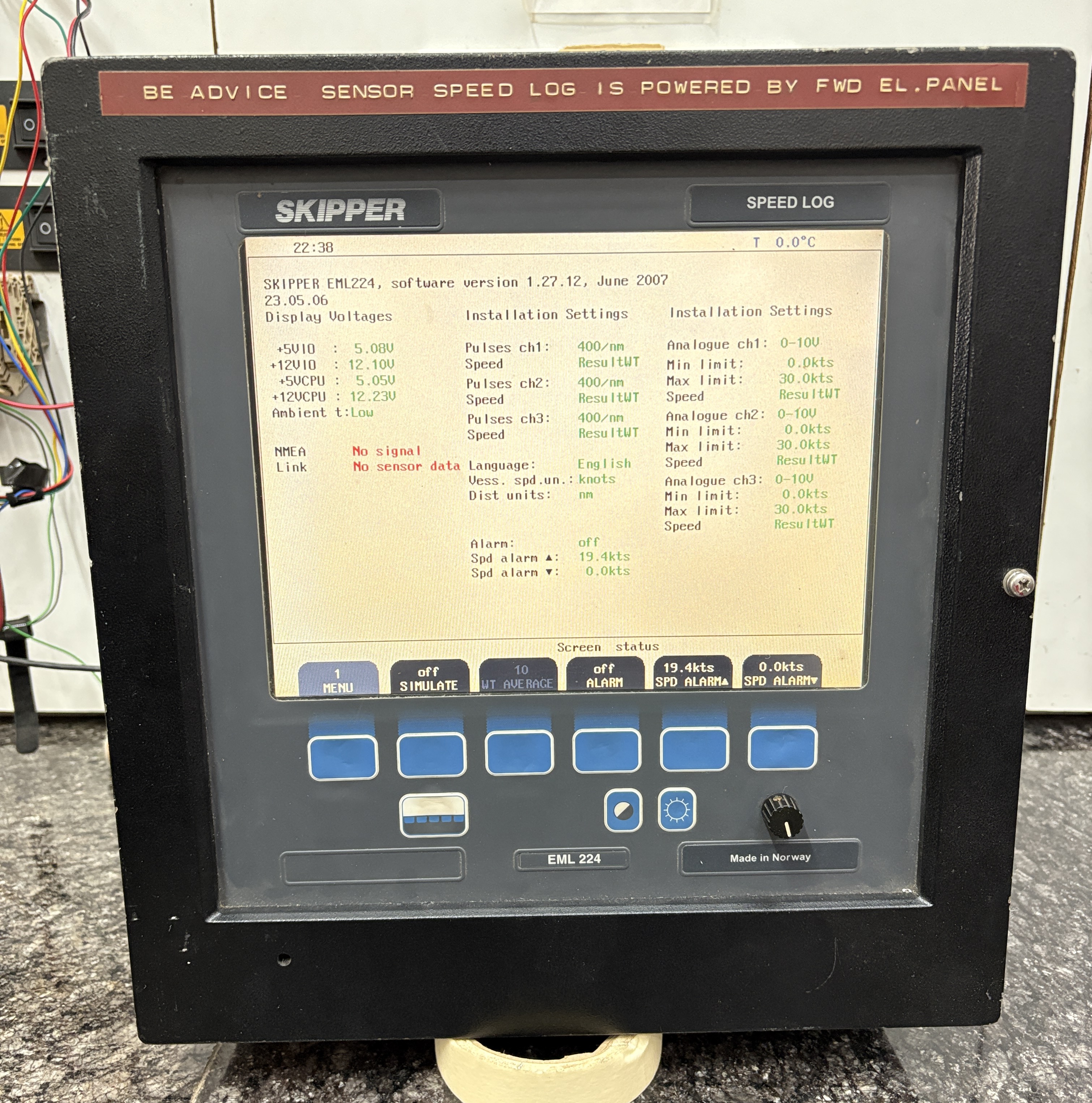Skipper Speed log Skipper EML224 — refurbished bridge & navigation equipment thumbnail 2